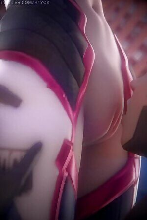 Mercy licking D.Va,