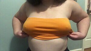 Playing with my perky tits!