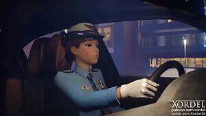Police D.va catching a thief
