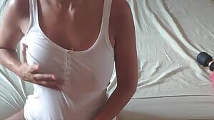 Just teasing you opening my tank top, hope you like what's under it 39