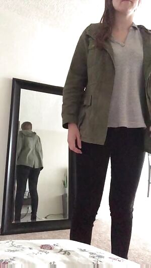 Just stripping in front of her mirror...