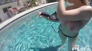 Having fun in the pool