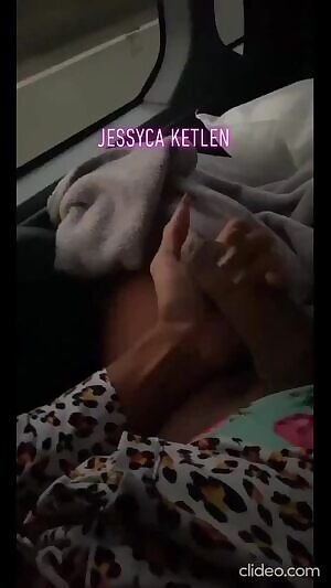 Jessyca Ketlen having a little play on a bus