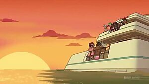 Cartoon pussy gets drenched!