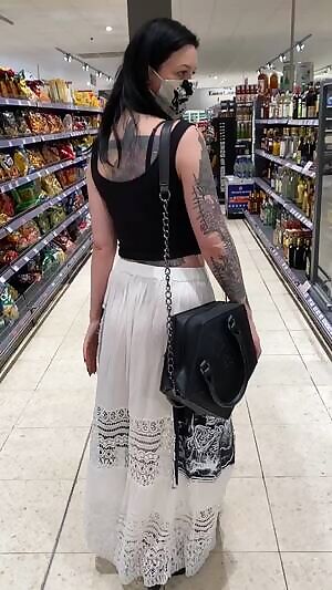 Me. Flashing my boobs at the grocery while buying some snacks.