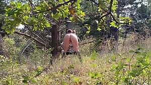 Playing with my pussy on the hike