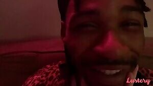 Cute interracial couple's birthday sex.