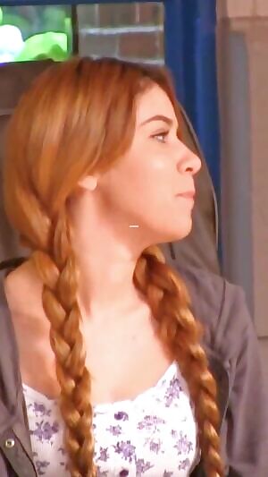 Mackenzie and shy Kimmie flash in the store