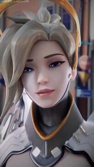 Mercy practicing to make her face ahegao