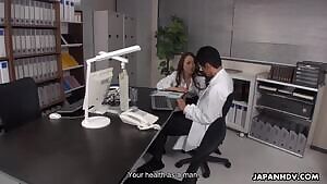 Koi Miyamura prods her student to take off his pants to jerk him off