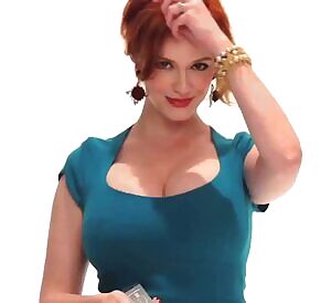 How roughly would you fuck Christina Hendricks throat and fat tits?
