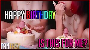 Dick In Birthday Cake Blowjob